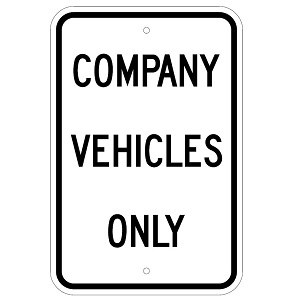 Aluminum Company Vehicles Only Sign